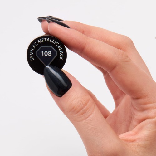 108 Lakier hybrydowy Semilac Metallic Black 7ml !Semilac208707.jpg