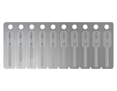 Staleks frez diamentowy płomyk zielony2,1mm8mm.png