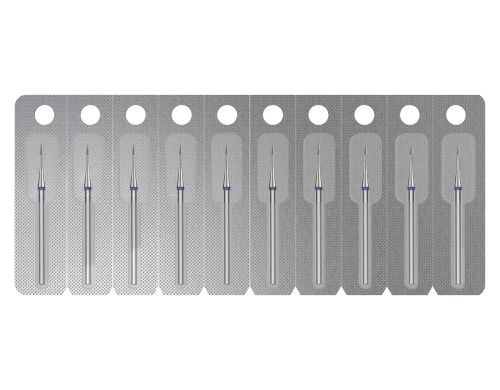 Staleks frez diamentowy płomień mini niebieski1mm3mm.png