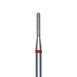 Staleks Frez Diamentowy Zaokrąglony Walec Czerwony 1,4mm/8mm