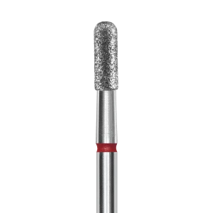 Staleks Frez Diamentowy Zaokrąglony Walec Czerwony 2,3mm/6,5mm