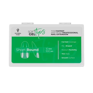 Victoria Vynn Tipsy Soft Gel Tips Short Round 500 szt
