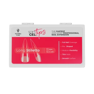 Victoria Vynn Tipsy Soft Gel Tips Long Stiletto 500 szt