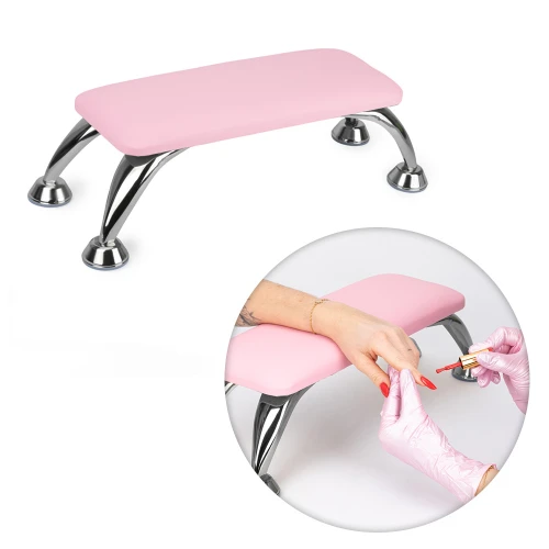 AlleLac podpórka do manicure na nóżkach różowo-srebrna.jpg